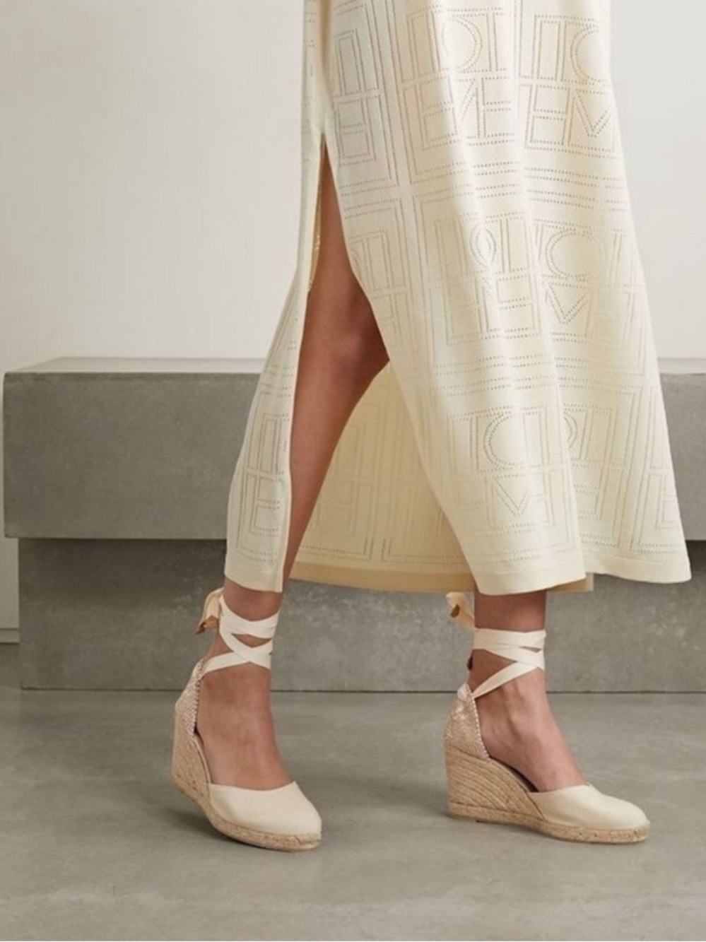 Castaner Carina Ankle Tie Espadrille Wedge Pumps